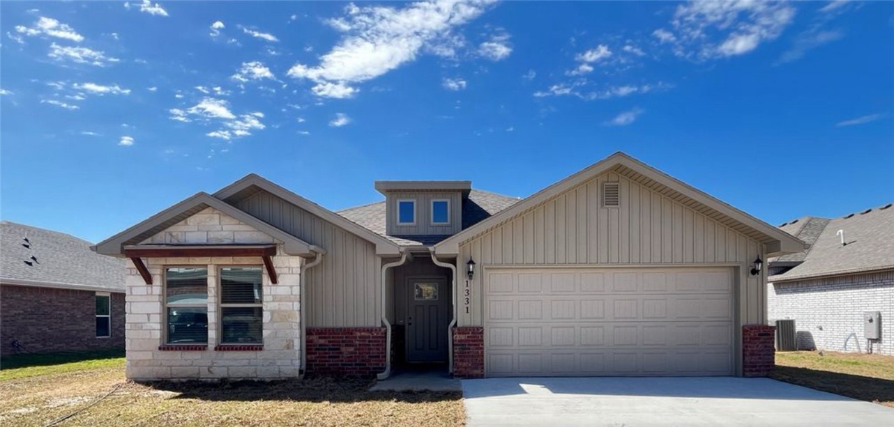 This nearly-new, single-story home in the Timber Ridge neighborhood in Centerton offers 4 bedrooms, 2 bathrooms, and 1,962 sq ft of comfortable living space. Built in 2024, the home features a spacious open-concept design with a large living area, a modern kitchen with granite countertops, and black stainless steel appliances, including a refrigerator, gas range, microwave, and dishwasher. The master suite boasts a walk-in closet and a private bathroom with a soaking tub and separate shower. Additional highlights include hardwood-look tile flooring in the main areas, carpeted bedrooms, and blinds on all windows. The property also offers a two-car garage and a fully fenced backyard for added privacy.