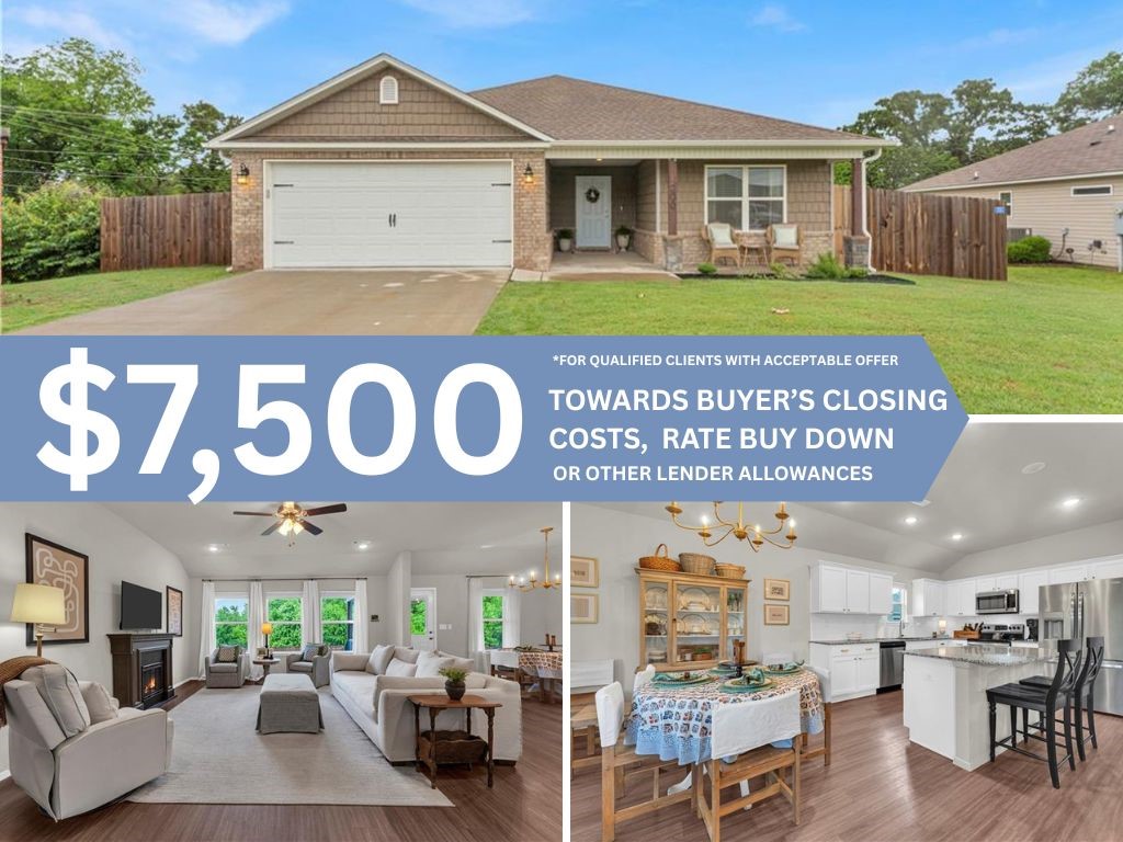 OFFERING UP TO $7,500 IN BUYER CONCESSIONS!! Use this to buy down your rate/pay your closing costs! Central Location in Lowell- minutes to I49, XNA, JB Hunt, Pinnacle Area. Granite Counters, Upgraded Lighting Fixtures & Hardware. COVERED PATIO. Walking Trails & Park in Neighborhood. Ideal for investors, first time buyers!