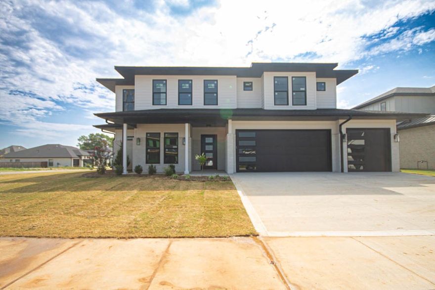 Beautiful modern style new construction home in the gated community of Scissortail. Tons of extras in this home including bonus/media room with wetbar, hardwood floors, beautiful accents throughout, built in cubbies & more. Large living room with surround sound, tall ceilings, tiled corner gas fireplace & natural light streaming in. Kitchen has a huge island with a veggie sink, granite, double ovens & walk in pantry. Eat-in dining area with built ins perfect for entertaining & enjoying a meal. Large master bedroom with tray ceiling, oversized windows & master bathroom with a beautifully tiled walk in shower, soaking tub & walk in closet. Study with french doors. Home audio throughout the home & patio. Secondary suite on the main level. The perfect covered back patio with a spacious backyard on a corner lot! Conveniently located within walking distance of the Bentonville Schools. Enjoy all the amenities Scissortail has to offer including a clubhouse, 2 pools, firepit, sports court, fitness center, playground & more