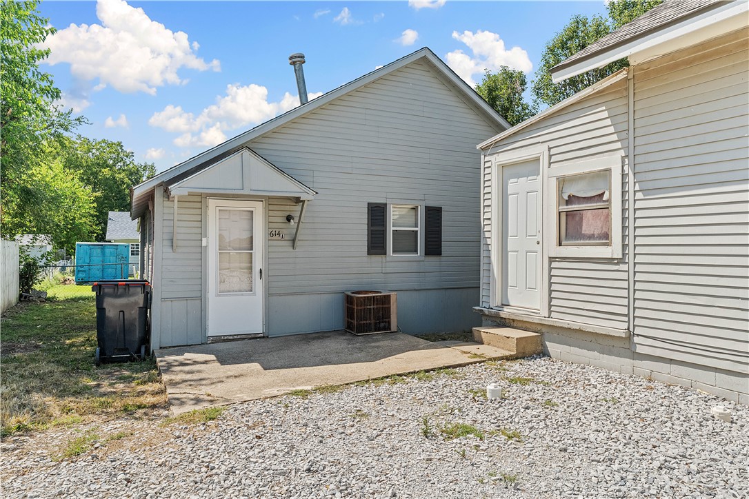 Two houses 1 lot. 614A-Smaller home in back 2 bedroom and 1 bath with new roof, and rents for $900 month. 614-Larger home in front 3 bedroom and 1 bath with new roof, and rents for $1200 a month. Larger home has a current tenant. Great view watching planes takeoff and land. Located close to medical, business district, schools, shopping, park, bike trails and the vibrant downtown Emma. Also, listed as residential MLS 1319196