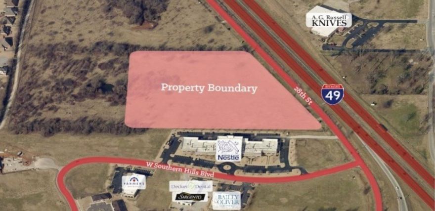 9.99 acres prime commercial level lot.   Excellent access/visibility frontage to I49&#xD;&#xA;Close proximity to an abundance of retail and national restaurant chains&#xD;&#xA;65,000+vpd on I49