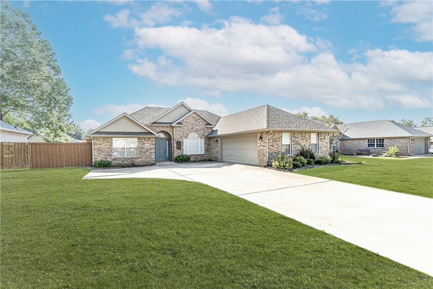 Welcome to 213 Shane Drive, a spacious 3 bed & 2.5 bath home in the heart of Centerton. Walk into a cozy living room with a built-in fireplace and entertainment center. The kitchen features natural wood cabinets with ample storage space and stainless steel appliances. The master bedroom boasts a stunning tray ceiling and plenty of natural light, with a jacuzzi tub and walk-in shower in the master bath. The backyard is fully fenced in for privacy and has a storage shed included. The property has a 2-car garage as well as an extended third parking space in the driveway. Don't miss out on making this rental your new home - schedule a showing today!