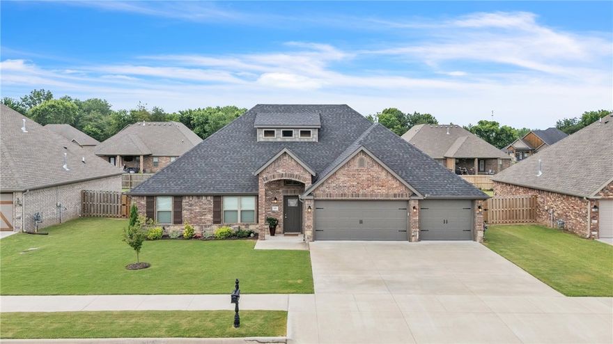 This 2021 build checks every box - and then some. Tucked in a quiet Farmington neighborhood, the professionally landscaped yard and 3-car garage make a great first impression. Inside, vaulted ceilings and an open floor plan create the kind of space that just feels like home. The kitchen shines with white shaker cabinets, granite countertops, a gas cooktop, a built-in wall oven and microwave, and an oversized island built for real life. Cozy up to the marble fireplace on cool evenings or head outside to the tiled patio - TV conveys, and the entertaining setup is ready to go. Walk-in closet with built-in organization, WiFi-enabled water heater, and immaculately maintained throughout. This one is the real deal.