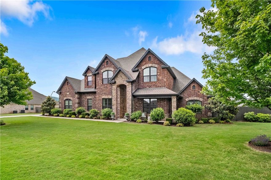 Beautifully maintained 4 bed, 3.5 bath home on 0.85 acres in Farmington’s sought-after Twin Falls subdivision. Built in 2015, this 3,343 SF brick and stone home includes a main-level primary suite, dedicated office, formal dining, and workout room. The kitchen and living area feature soaring ceilings, custom cabinets, and an open-concept layout perfect for entertaining. Upstairs offers 3 bedrooms (including one ensuite), a Jack and Jill bath, and a flexible workout or playroom space. The backyard is a true retreat with 676 SF of covered patio, heated saltwater pool, fireplace, grill, mini fridge, and pool-access powder bath. Extras include hard surface floors throughout the main level, 3-car attached garage, detached single-car garage, in-ground storm shelter, fenced yard, and irrigation. Located in a great school district with a strong sense of community.