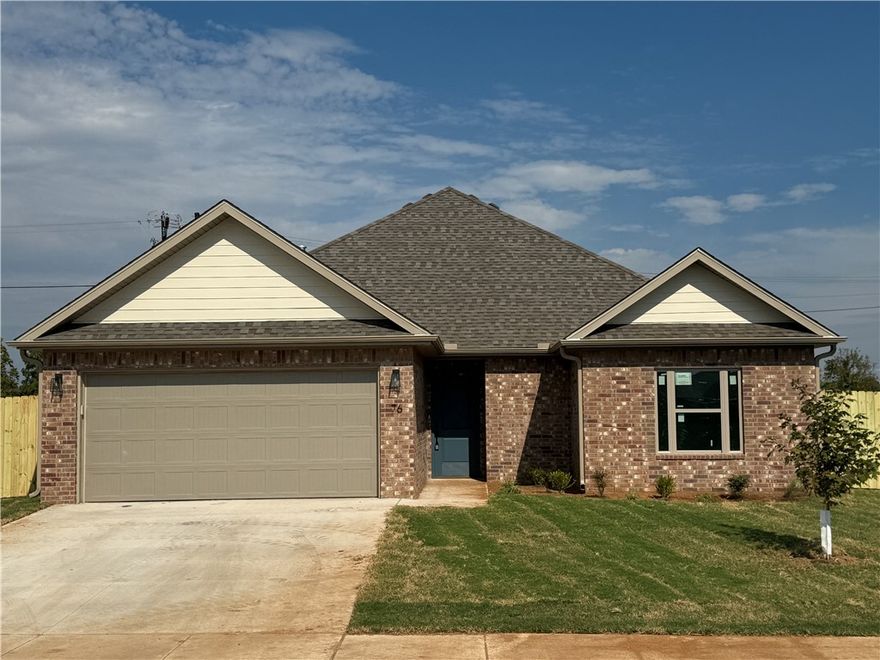 LOCATION, LOCATION, LOCATION! Beautiful new construction in the sought after Summerfield Subdivision. Conveniently located near top-rated schools, restaurants, Creekside Park, and the University of Arkansas. This quality-built, single-level home offers an open layout with a vaulted ceiling and gas-log fireplace. The kitchen features white cabinetry with soft-close doors and drawers, stainless steel appliances including a gas range, and gorgeous granite countertops. The primary suite includes a tiled shower, double-sink vanity, walk-in closet, and linen closet. Energy efficient solar decking in the attic adds value and comfort. Large, fully sodded lot plus builder extras - blinds, gutters, and a full privacy fence are all included.