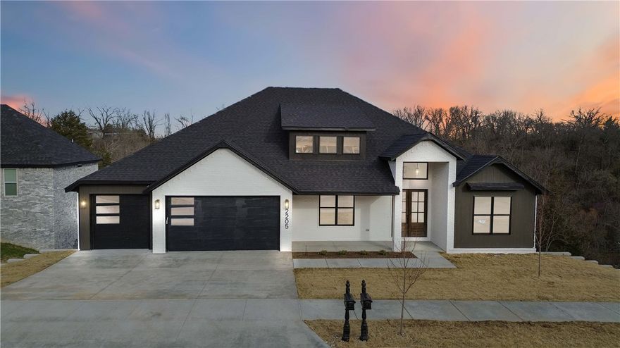 Nestled on a sprawling, tree-lined, rolling hills of Bentonville this beautifully curated 5-bedroom, 4 bath home epitomizes modern elegance within the Grammercy Subdivision. Designed to harmonize style and function, the first floor boasts an open-concept living and dining area graced with soaring ceilings, accents, abundant natural light, custom built-ins, linear fireplace. The elegant kitchen is a culinary dream, featuring a stunning quartz island, custom black and  oak cabinetry, premium appliances, and a walk-in pantry. The primary suite presents a spa-like ensuite with a huge shower, soaking tub, dual vanities,  and an expansive closet with built-ins.Second level three spacious bedrooms and a dedicated Living area offer versatility and ample storage. Media room equipped with Surround wiring and led Wall strip Lighting add to the home's allure.Enjoy ultimate privacy in the tranquil backyard, perfect for entertaining. Schedule your showing today!
Agent Owned.
https://my.matterport.com/show/?m=rctVQzLrX5E&mls=1