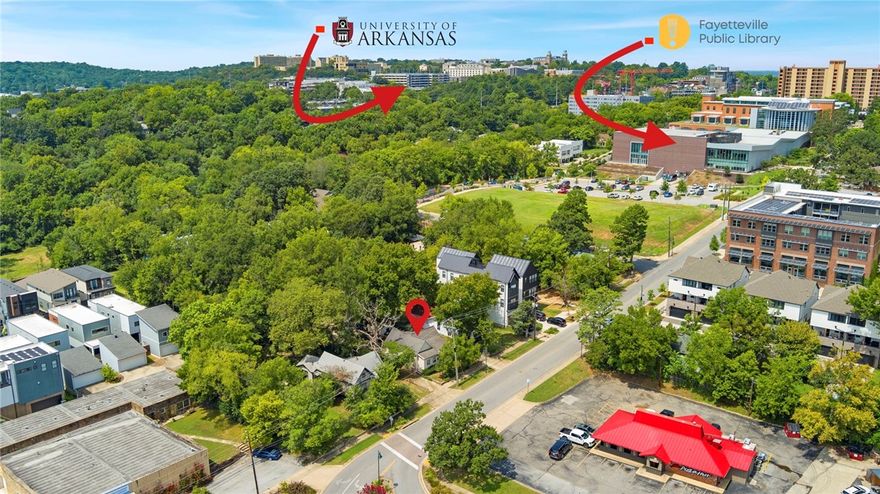 Zoned for residential, commercial, or mixed-use, this property is an incredible investment opportunity in downtown Fayetteville! This charming 1926 home is just a 3 minute walk to Wood Stone Craft Pizza, 5 minutes from the Fayetteville Public Library, Fayetteville Tacos & Tamales and the Meteor, and a quick ½ mile from the Downtown Square. There's also a Walmart Neighborhood Market just steps away. Home features 2 bedrooms, 2 bathrooms, an outdoor shed, a spacious back deck and 1,152 sq ft of living space. Whether you’re dreaming of a charming restoration, a profitable flip, or building something new, this property is a rare find in the city’s vibrant core. Bring your vision and make it your own!