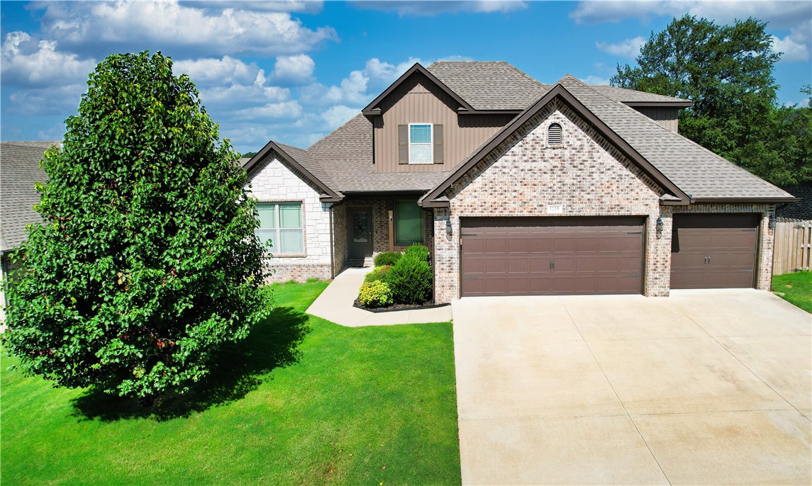 Move-in ready in a quiet Centerton subdivision! Freshly painted with wood-look tile in main living areas, LVP in bedrooms and new carpet upstairs. Spacious, open layout offers flexible living with plenty of natural light. The kitchen is centrally located with a gas cooktop, a new microwave & dishwasher, lots of storage & a pantry. The split floor plan on lower level has 3 of 5 bedrooms & 2 full bathrooms while the upstairs accommodates 2 bedrooms & a full bath. The primary suite is spacious and conveniently located off laundry room. The 3-car garage includes a walk-in storm shelter for added safety and drop zone/mudroom for as you walk inside. Enjoy the outdoors from the covered back patio overlooking a fully fenced yard with 2 cherry trees, a dogwood tree, a maple tree and a storage shed. Located just minutes from schools, parks, & XNA national airport, and 7 miles from downtown Bentonville āthis home combines comfort, convenience, and peace of mind in a prime location! NO HOA FEES! Ask for Feature Sheet.