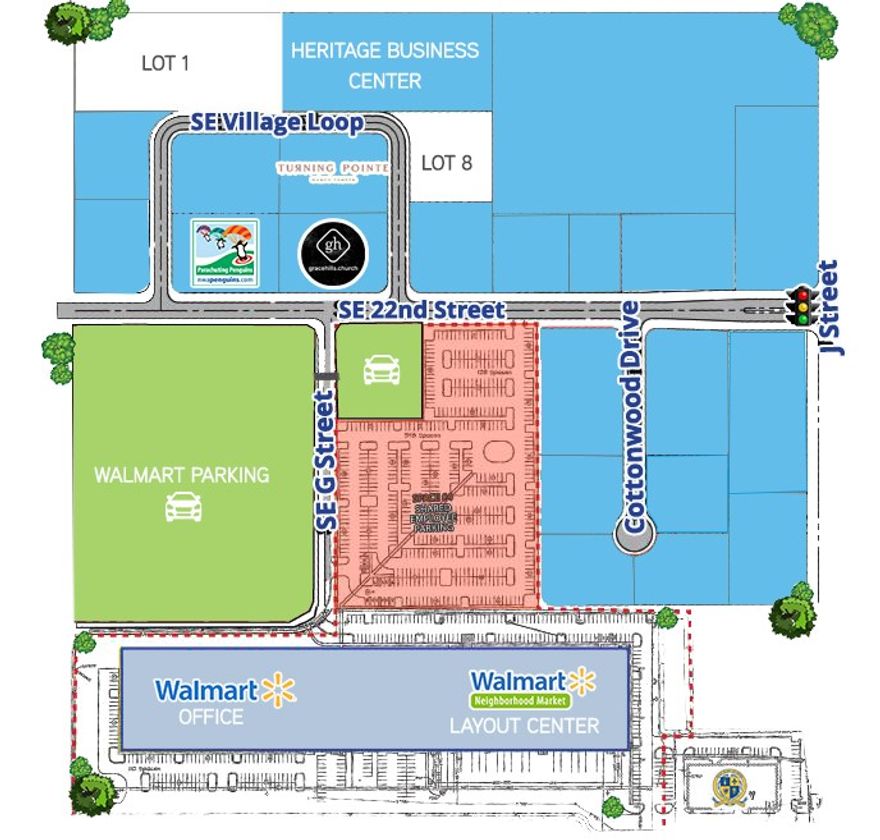 Well-positioned land located on the J Street corridor. Minutes from the future 350-acre Walmart Home Office campus and adjacent to new 90,000-square-foot Walmart office building and Walmart Layout Center. Uses could include office, retail and multifamily developments. New traffic light at the intersection of SE J Street and 22nd Street provides an opportunity for hard corner retail or office uses.