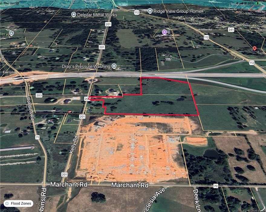 22.24 +/- acreage that is primed for development.  This property is adjacent to the new 612 by-pass extension west to 412, and is close to the new hwy from 612 to airport.  This property will have an incredible view from 612 when hwy is complete.
