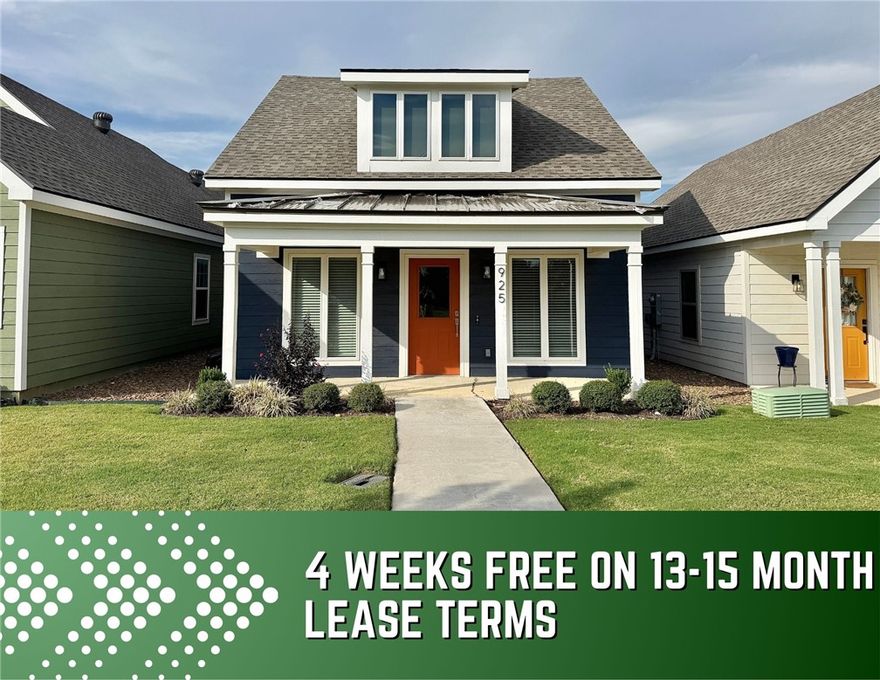 4 WEEKS FREE on 13-15 month lease terms! Unbeatable location near Crystal Bridges Museum, the Alice Walton School of Medicine, Downtown Bentonville & Walmart’s new campus. Enjoy a vibrant community with top-tier amenities, including a clubhouse, pool, pickleball court, dog park, yard maintenance & access to the countries top premier mountain biking trails. Faulkner floor plan boasts LVP flooring, crown molding, blinds, ample storage & quality throughout. The living room & dining area offer a seamless open floor plan, perfect for entertaining, with abundant natural light & smooth flow into the chef’s kitchen. Chef’s kitchen features 3cm granite countertops, Frigidaire stainless steel appliances, refrigerator, a pantry, tons of storage & abundant natural light. Spacious primary suite includes a perfect ensuite bathroom with walk-in tile shower, double sinks, & large walk-in closet. Patio perfect for entertaining! Oversized garage with ample storage.