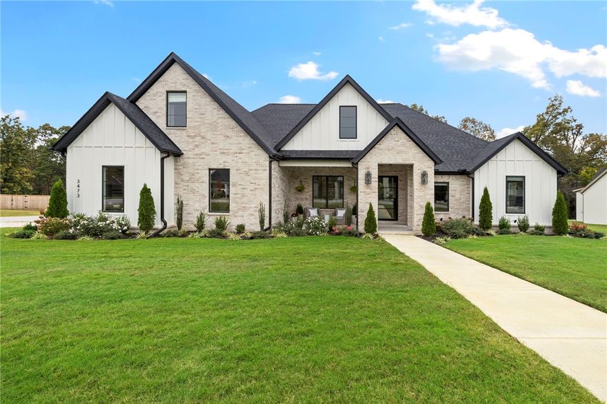 Located in the highly sought after Blackberry Ridge Estates, this meticulously maintained home is one you don't want to miss out on! The main level features a vaulted living room that seamlessly connects to the kitchen. Large Windows flood the space with natural light and offer peaceful views of the wooded backyard! Step outside to the covered patio with a gas fireplace, perfect for cozy evenings year-round! The primary suite conveniently connects to the laundry room. Two additional guest bedrooms and a versatile office/flex space complete the main level. Upstairs offers an oversized bedroom/bonus suite with a full bath, ideal for guest or a private media space! Additional highlights include Epoxy garage floors and an EV charging port! This community features walking trails, a neighborhood pool and pavilion, offering a welcoming and active lifestyle in one of West Fayetteville's premier neighborhoods!