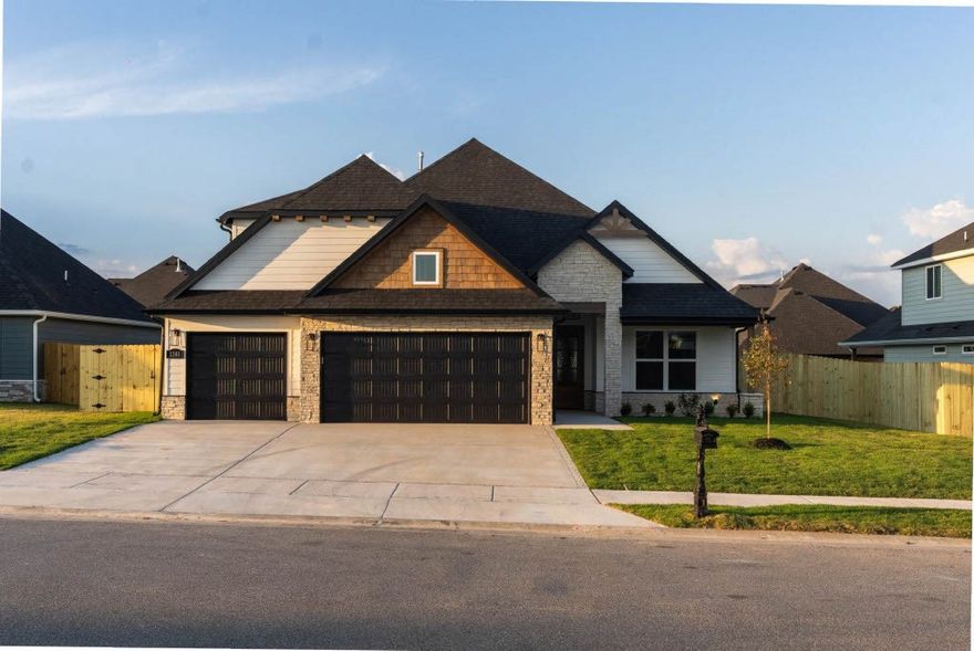 Welcome to Maple Estates in Centerton, Arkansas a beautifully located community just minutes from
 Bentonville’s West High School Campus, as well as nearby shopping, dining, entertainment, and outdoor recreation. This prime location offers the perfect blend of convenience and tranquility, allowing you to stay close to everything. The Jennifer plan a spacious and versatile two-story home offering 2,696 sq ft of thoughtfully designed living space. This 4-bedroom, 3.5-bathroom layout is ideal for both comfort and functionality, featuring the primary suite and a secondary bedroom on the main floor. Upstairs, two additional bedrooms share a full bathroom, providing a great setup. The open-concept kitchen and living area create a seamless flow for everyday living and entertaining, complemented by a separate breakfast nook for casual dining. Additional highlights include a three-car garage and a covered back patio with a cozy outdoor fireplace, making it the perfect retreat for relaxing or entertaining year-round.