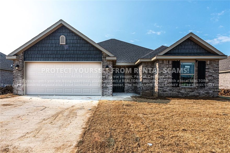 COMING SOON! Available approx. 6/30/26! Check out this gorgeous, all brick 3 bedroom 2 bathroom home located just minutes away from trails, eateries, parks, and short drive to the University of Arkansas! Head inside to the spacious living room featuring a gas log fireplace! Flow over to the kitchen with stainless steel appliances, granite countertops, and separated section for eat in dining! Don't miss the primary bedroom with private ensuite feat: double sink vanity and walk in closet! Check out the covered patio out back and enjoy the outdoors in the fenced in-backyard.*Photos are of different property, colors may vary. *No cats. Dogs negotiable *Available date may change. Property is tenant occupied - do not disturb the tenant. **Tenant is responsible for all utilities and lawn care/maintenance.