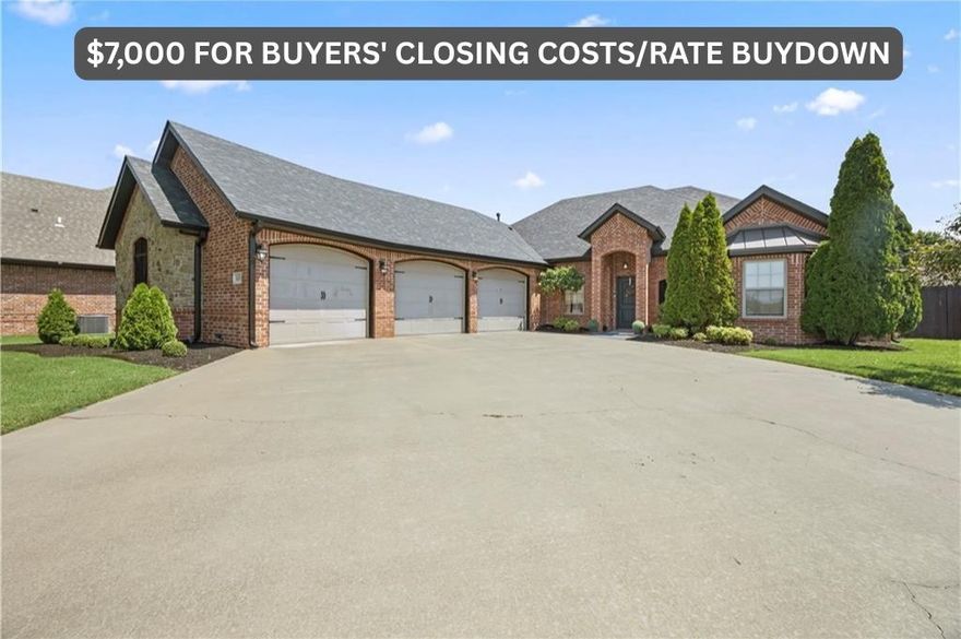 $7000 SELLER CREDIT TOWARDS CLOSING COSTS OR NEW CARPET! Welcome to this beautiful home where style, comfort, and convenience come together. First time on the market, this one-owner home sits on one of the largest lots in the subdivision. Thoughtfully designed and well maintained, it’s within Bentonville Schools and just minutes from Creekside Park, the community center, biking/walking trails, and the neighborhood pool. The kitchen includes an electric range with a gas line connection available behind the stove. The backyard is a true highlight, featuring a flat lot extended patio, and natural gas hookup ready for an outdoor kitchen or grill. Perfect for summer cookouts or fall evenings, this private retreat is built for year round enjoyment. With a community full of amenities and Downtown Bentonville, the Walmart Home Office, and 8th Street Market just minutes away, this move-in ready home offers the perfect mix of location, thoughtful upgrades, and everyday luxury.