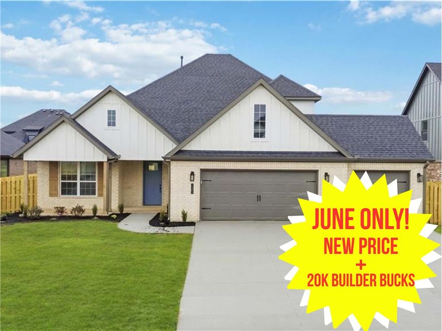 The June Promo Starts Now! This isn’t just a sale — it’s a new community launch celebration making the path to home ownership more accessible than ever before. Contract In June on this home and unlock 47,000 in savings. 27,000 price reduction off sales price + 20,000 in builder concessions for a total of $47,000 in instant savings. In addition fence, blinds, and gutters are included. Join us every Saturday and Sunday 1-4 for the month of June to tour this incredible community. (Ask about additional lender incentives available.)