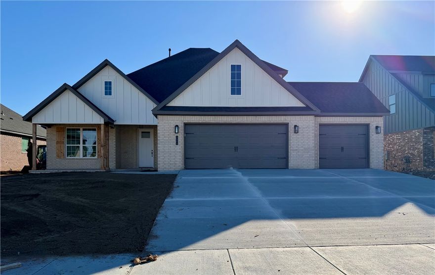 Discover the Palm plan in Hillcrest—an impressive 2-story home and a roomy 3-car garage. Inside, the open-concept main level is built for connection and comfort, featuring a seamless living, dining, and kitchen flow anchored by soaring 13’ ceilings in the living room. The kitchen shines with stainless steel appliances, a composite granite sink, and plenty of workspace for cooking and entertaining. A downstairs bedroom and full bath offer flexible space.Upstairs, you’ll find two additional bedrooms, a full bath, and a spacious bonus room. The primary suite is a true retreat with a large walk-in closet and spa-like bath, plus convenient access to the utility room. Designer touches continue throughout, including stunning tile extended all the way to the ceiling in the bathrooms.Come see why Hillcrest is one of Northwest Arkansas’ most sought-after communities—open houses every Sunday from 1–4 PM.