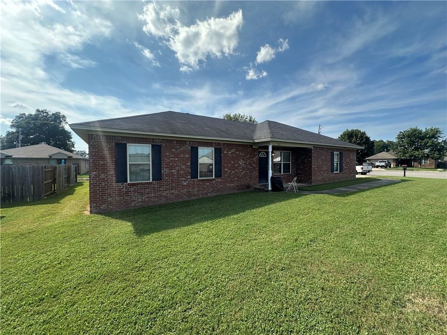 This charming 3-bedroom, 2-bathroom home in Russellville, Arkansas offers an unbeatable combination of comfort, location, and value — all for under $200,000. Nestled at the end of a quiet cul-de-sac in a friendly, walkable neighborhood, the home is just minutes from Russellville High School and Hickey Park, making it perfect for families, first-time buyers, or anyone seeking a peaceful yet convenient place to live. Inside, you'll find a well-designed split floor plan featuring a spacious master suite with its own private bathroom, two additional bedrooms ideal for kids, guests, or a home office, and a bright, open living room that fills with natural light. The kitchen includes plenty of cabinet and counter space, with an adjacent dining area perfect for meals or entertaining. Though the lot is approximately 0.027 acres, the large yard feels generous and offers space for gardening, a play area, or outdoor relaxation. The exterior is well-maintained and designed for low upkeep.