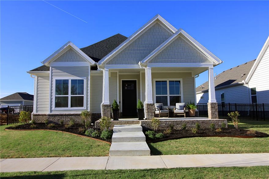 Comfort and Style… Yes, you can have both with this 2025 Craftsman style home. Zero carpet. Stylish accent walls, and custom window treatments throughout. Large kitchen island and gas cooktop make entertaining a snap, while 2 separate covered porch areas give you extended living spaces. Abundance abounds in this stunner with plenty of storage, oversized laundry room, and tall ceilings. Neighborhood amenities include lawn care, pool, and clubhouse leaving you with less on your to-do list and more time for leisure. Easy access to trails, parks, and so much more.  Schedule your showing today!