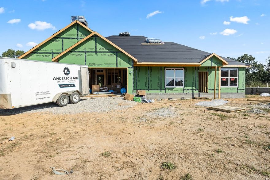 The Garner Plan is a one-level, 4-bed, 2.5-bath layout designed for modern living. Features include: 3 car garage, open floor plan, vaulted ceiling with beams, built-in flanking a gas log fireplace, soft close custom cabinets to the ceiling, gas range with fully vented hood, built-in microwave, a butler's pantry plus a walk-in pantry in the kitchen. The laundry room flows into the primary suite that features a walk-in shower & a free-standing bathtub for the ultimate spa-like experience. A large back covered patio or deck is complete with internet and gas hookups, ready to entertain.