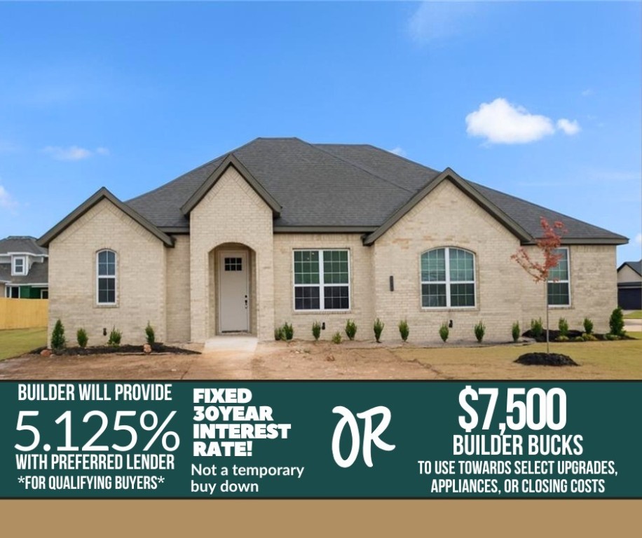 Welcome to Concord, where the builder makes homeownership easy ā everythingās included! For a limited time, save on your monthly payment with an exclusive promo. On homes closing by year-end, the builder will buy down your interest rate to 5.125% (permanent fixed rate, not temporary) with use of the preferred lender for qualifying buyers ā or receive $7,500 in builder bucks for closing costs, appliances, or upgrades. Fence, blinds, and gutters are all included. As Pea Ridge continues to grow into one of Northwest Arkansasās most sought-after areas, Concord shines as the perfect place to plant your roots. This beautiful home features 4 bedrooms, 2.5 baths, and a side-load 3-car garage for extra curb appeal. Just off the garage, a mudroom connects to the utility room. The open-concept living, dining, and kitchen space creates a bright, welcoming flow, while the primary suite is thoughtfully separated for privacy. Visit Sundays 1ā4 to explore all the homes standard features and tour this wonderful community.