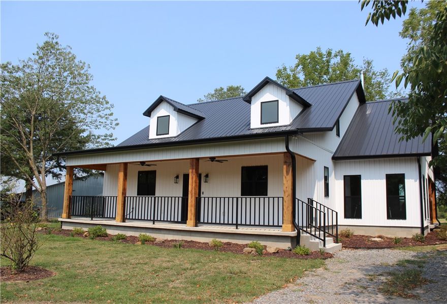 This gorgeous 80ac farm is a magnificent field of vision. Featuring a beautiful 2519sf farmhouse style home built in 2020.There are 2 lg. carpeted bedrooms upstairs with spacious walk-in closets and built-ins and full bathroom. Downstairs is a beautiful owners suite with a spectacular walk-in shower & double sinks. Kitchen is fully furnished w/all new GE appliances, granite countertops, beautiful island w/lots of storage & great lighting opening up to a large living room area w/wood burning stove & ceiling fan allowing plenty of room to host gatherings. Downstairs there is a 1/2 bath for guests & the French doors opening up to an office area with plenty of natural lighting. Outback there is a beautiful covered patio w/built-in firepit & gas plumbed to warm up to while enjoying the spectacular views of the large lake like pond listening to the tranquility nature brings. GE Washer/Dryer/refrigerator convey. Out building & lg barn. Hiking/biking/fishing nearby.