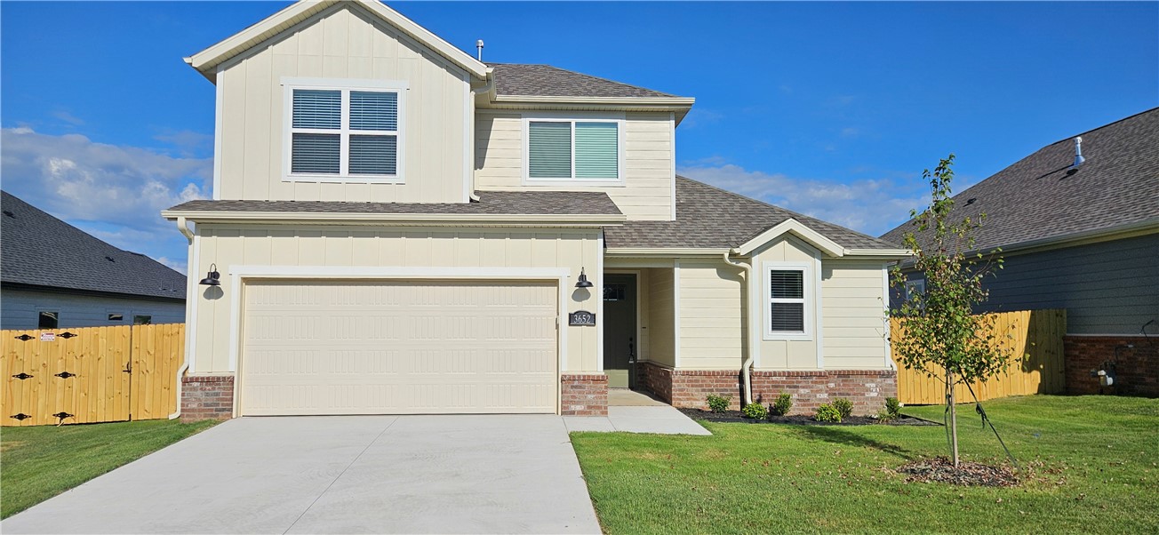 Great new home in the new neighborhood- Jacob's Crossing. Aiden plan features 4 bedrooms 2,5 bathrooms, 2 car garage, linear electric fireplace in the living room, LVP flooring throughout the main living areas and primary bedroom, quartz countertops and more. Chef's kitchen boasting frigidaire stainless steel appliances, gas range, pantry, quartz countertops, bar pull handles, tons of counter space and gorgeous backsplash. Luxurious primary bedroom features abundant natural light, while the spa-like primary bathroom offers a walk-in shower, double sinks, and spacious walk-in closets. Additional features include three large secondary bedrooms upstairs and a functional laundry room. Nestled on a generous lot with covered patio that overlooks the serene sodded, fully fenced backyard. With all appliances rent is $2,300 a month.
