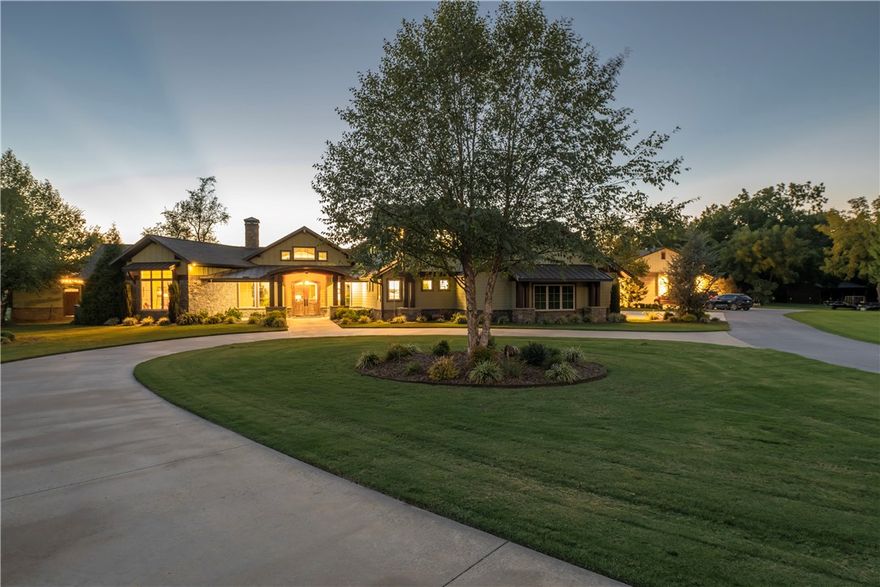 Builders personal home loaded with custom features and high end amenities. As you approach via gated driveway you embark upon a gorgeous professionally landscaped 2.14 acre lot featuring main home with beautiful pool with outdoor kitchen, pool house, barndominium with guest house and huge shop. The sprawling living room with wood flooring throughout, custom wood ceiling with beams, floor to ceiling rock fireplace and back wall of windows takes you to a spectacular open kitchen with two islands, shiplap ceiling, custom cabinets, high end appliances and dining area. Study and primary bedroom with ensuite highlighting dual vanities, freestanding tub and wrap around shower are on main level with Mudroom and big laundry room as well. Upstairs adds two more bedrooms with ensuites and media room. Heated pool with covered outdoor kitchen and private pool house. Barndominium has parking for RV, boat and toys and a guesthouse for friends. Huge workshop is perfect for the tinkerer and for the right price tools are negotiable.