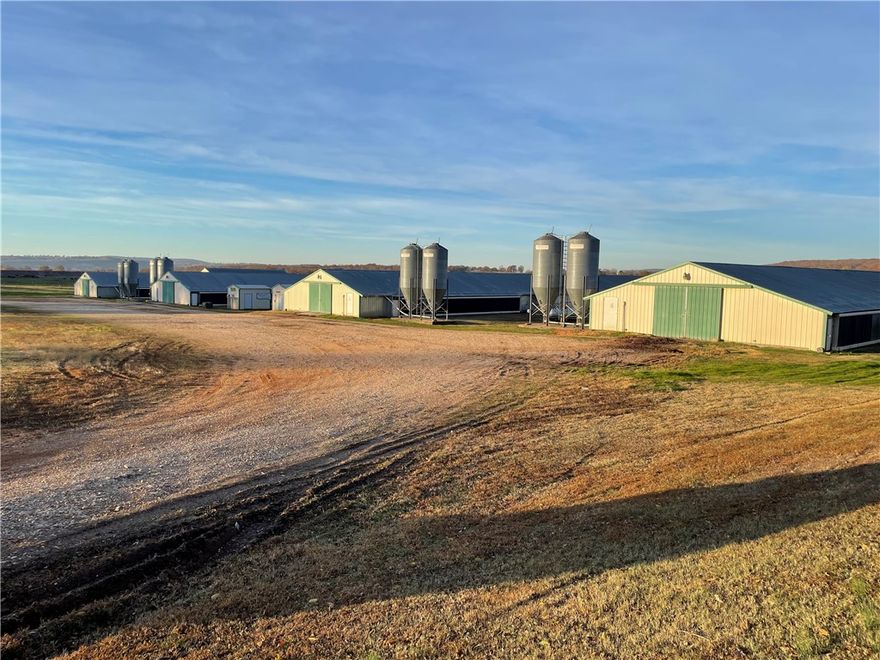 Unique income opportunity! 8 house Simmons Broiler Farm split into 2 separate farms. Easily managed by an individual, multi-family, or investor/farmhand. Farms are very similar in set up raising the same size bird. With the cost of building materials still extremely high and options for land low, this is a great opportunity to own a larger sq. ft. farm! See MLS 1203962 and 1205686 for individual farm listings.
