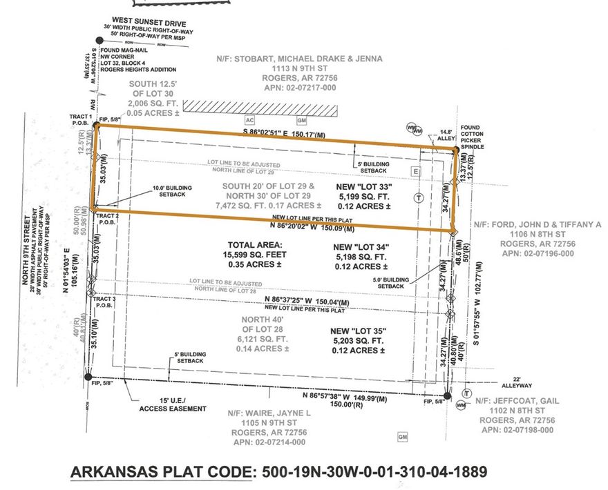 Build your dream home on this cleared, ready-to-build lot in an established Rogers neighborhood! With all utilities on site—including water, electricity, gas, and city sewer—this property offers the convenience of in-town living with easy access to everything Northwest Arkansas has to offer. The lot features a 3-inch water line at the rear of the property and an 8-inch sewer line at the street, ensuring robust infrastructure for your new construction. Currently zoned T4.1 with future zoning U-NH, this property provides flexibility for residential development. Located just 0.4 miles from Northwest Park and 2.2 miles from the scenic Lake Atalanta Park & Trails, you'll enjoy outdoor recreation right at your doorstep. Downtown Rogers is only 1.4 miles away, and everyday conveniences like Walmart Supercenter are within 2.2 miles. Don't miss this rare opportunity to build in a desirable Rogers location!
