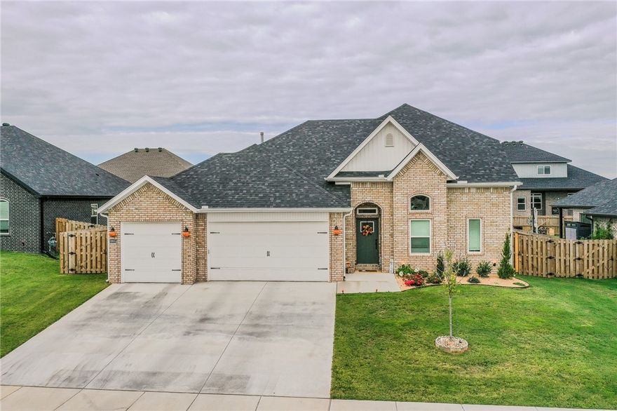 Welcome to this beautifully designed 4-bedroom, 2-full + 1-half bath home ideally located in the heart of Pea Ridge. The open-concept layout seamlessly connects the living, dining, and gourmet kitchen areas — perfect for everyday living and entertaining. The main-level primary suite offers convenience, privacy, and ease of living with no stairs to climb.
The upstairs includes three additional bedrooms, while the lower half bath is thoughtfully placed for guests. Enjoy extra storage with attic access, and the 10×16 shed adds flexibility for your outdoor tools or hobbies. A generous poured concrete slab in the back yard provides the ideal foundation for outdoor gatherings, barbecues, or play space.
Don’t forget the three-car garage, which offers ample parking and storage. With all these features in a central Pea Ridge location, you’re close to shopping, dining, schools, and community amenities.