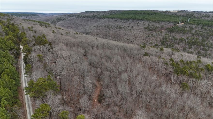 Rugged Beauty on the North Shore of Greers Ferry Lake

Nestled alongside Hill Creek and Greers Ferry Lake WMA is 115+/- acres of beautiful hardwood and pine timber. Great for hunting or hiking. With several exposed rock faces, shallow caves and overlooks that are breathtaking. A power line right of way bisects the northern part of the property allowing for clear views of the ridge top to the east.

Two potential build sites on the southern part of the property that can be accessed by a road along the southwest edge of the property. Two trails lead off the road to gorgeous open timber with rock outcroppings that overlook Hill Creek below.

Multiple whitetail rubs and scrapes can be seen throughout the entirety of the property. With an abundant supply of Whiteoak acorns,
The Turkey population thrives. Great access from Old Brewer Road, with electric along the road. This is a must see to appreciate property.