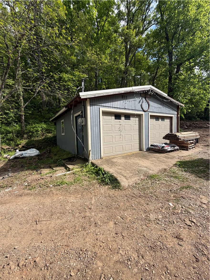 Beautiful view from this new home sitting above Mill Creek in Combs! 1,800 sq. ft., 3 bedroom, 2-1/2 bath with granite countertop, stainless appliance, shop building/garage. All this sitting on 1.67 acres, minutes to the ATV trails and National Forest. Great place to raise a family or weekend getaway.