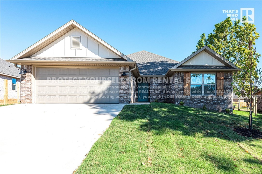 AVAILABLE NOW! Check out this new construction 3 bedroom 2 bathroom home located just minutes away from frisbee golf course, parks, schools, and eateries! Head inside to the spacious living room with wood look tile flooring, ceiling fan, and a gorgeous gas log fire place surrounded with white stone back splash! Flow over to the eat in kitchen with beautiful granite countertops, plenty of cabinet space, pantry, and breakfast bar! Make your way to the large primary bedroom with trey ceiling, walk in closet, and a connected bathroom with double sink vanity, granite countertops, tile flooring, and stunning shower! Head out back to see the covered back patio and spacious back yard! **Tenant is responsible for all utilities and lawn care/maintenance