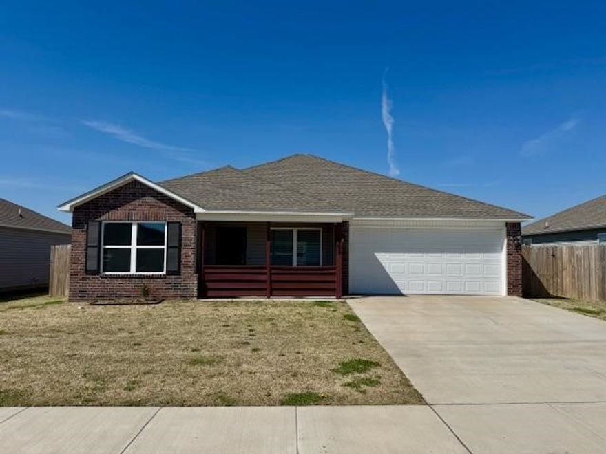 Located in a growing neighborhood of Siloam Springs, this property is a thoughtfully designed single-family home. It offers approximately 1,474 square feet of modern living space. This well-appointed residence features four bedrooms and two full bathrooms, complemented by an open-concept layout that includes a spacious living area ideal for both everyday living and entertaining. The kitchen is equipped with energy-efficient appliances, ample counter space, and a convenient pantry, while the primary suite provides a comfortable retreat with a walk-in closet. Situated on a manageable lot of about 0.17 acres, the home also includes a two-car attached garage and a practical laundry room. This property presents an excellent opportunity for buyers seeking a newer, move-in-ready home in a steadily developing Northwest Arkansas community.