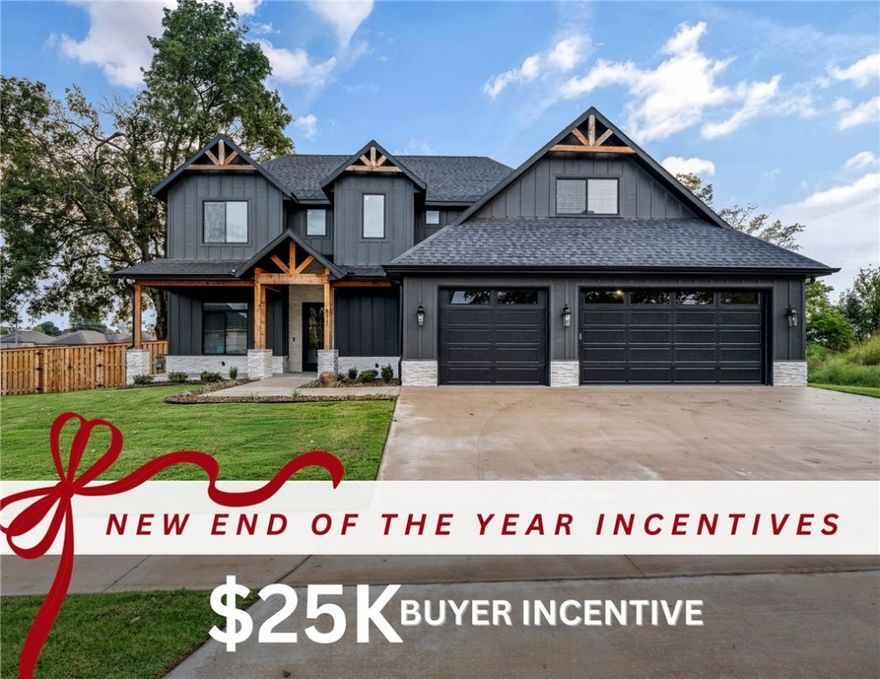 Up to $25,000 INCENTIVE- $22k from Builder and $3k from preferred lender for closing cost etc. This stunning luxury home in the sought-after Big Sky Neighborhood offers an elegant open floorplan with high-end finishes throughout. The spacious living room features a sleek tile linear fireplace, wood beams, wood flooring, crown molding and natural light. A chef’s ultimate dream, the kitchen boasts a large custom stained island with extra storage, custom ceiling-height cabinets, double ovens, a high-end gas range with a pot filler, walk in pantry and quartz countertops and backsplash. The primary suite is a serene retreat with custom beams, a spa-like ensuite with a soaking tub, a walk-in rain shower, extra storage and walk in closet. A stylish study with accent wall, bonus room on the second level, rich wood flooring, home audio, security system and a private backyard with fence complete this exceptional home.