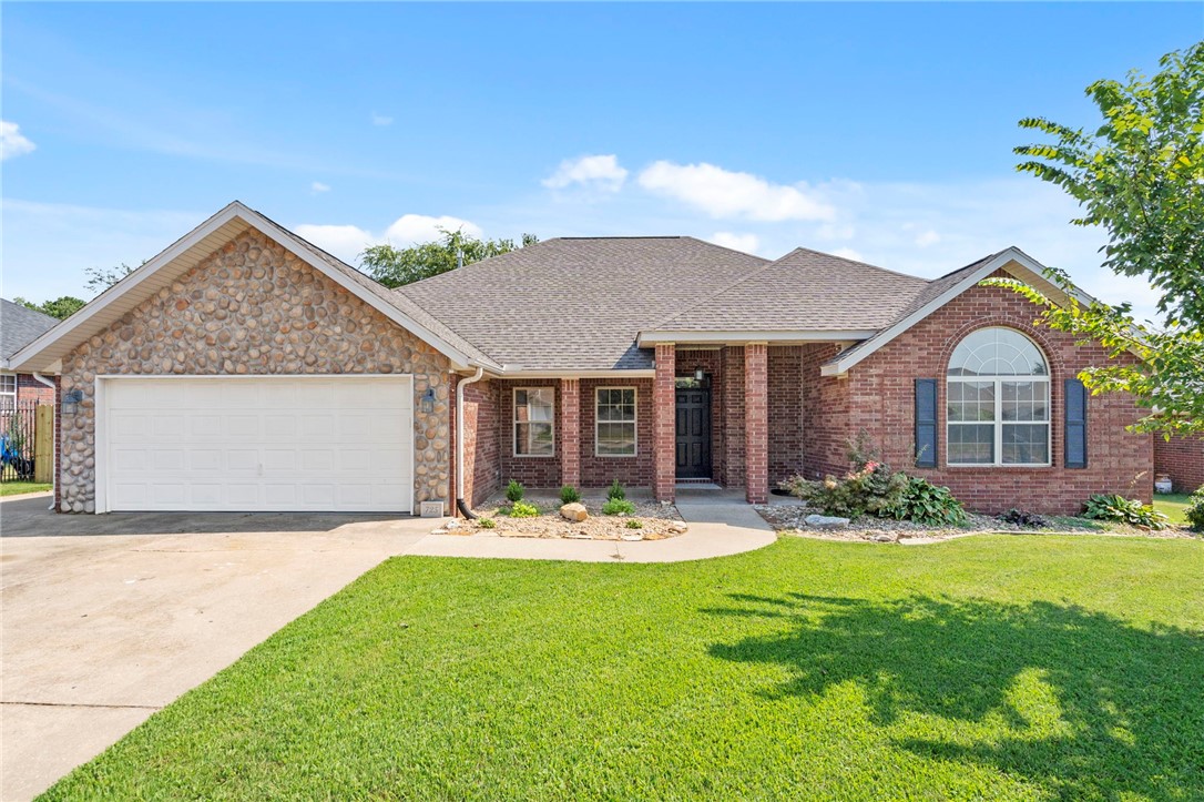 This professionally remodeled home features new luxury vinyl plank flooring, new carpet, new paint, new granite countertops, new stainless steel appliances, new sinks, new faucets, new toilets, new garbage disposal, new roof, new heat & air unit, new front door, new door & bath hardware, new light fixtures, and much more! Spacious floor plan with large kitchen & large laundry room. This unique home has a 2nd living area/suite consisting of 3 rooms, a fireplace and a half bath. This flex space would be great for a play room, movie room, gaming room, home office, or a 4th bedroom. This home also features a great outdoor living area including a covered deck with fan, natural stone patio with firepit, stone walkways, outbuilding that could be a kidās playhouse or hobby room, and a view overlooking open space behind the home. Excellent location in Pea Ridge with quick access to schools, I-49 and the home offices of Walmart & Samās Club. No HOA.