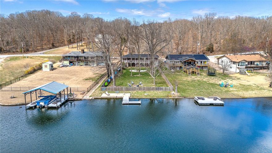 Situated on a large, flat lot, in close proximity to three mountain biking trails and within walking distance to The Beach at Lake Avalon, this home is one of a kind.  Located on Lake Avalon in Bella Vista, this walkout basement lakefront home offers unparalleled tranquility and breathtaking views. Situated on a large, flat lake lot and close to three mountain biking trail entrances and within walking distance to The Beach at Lake Avalon, this home is one of a kind. Enjoy summer evenings in the spacious backyard or sitting around the firepit on cool fall evenings.  The private dock offers easy access for leisurely boat rides or quiet fishing moments.  Embrace the freedom to personalize every aspect of this home, transforming it into your dream retreat.  With direct access to the water’s edge, immerse yourself in the peaceful surroundings and create everlasting memories in your new forever home.