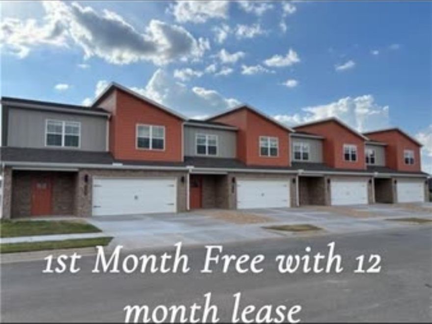 HIGHPOINTE!!! 1ST MONTH FREE WITH 12 MONTH LEASE. Beautiful New Construction Townhome in Pea Ridge!!! 3 bedrooms 2 1/2 baths, Master on main level. Wood style flooring throughout. Kitchen features custom cabinets, stainless appliances, granite counters, large pantry. Living room has high ceiling and is open to the kitchen and access to the back covered patio. Master bedroom includes walk in shower double sinks and large closet. Upstairs has 2 large bedrooms and 1 full bath, bonus room/office and additional storage room, garage is insulated and included an insulated garage door. Lawncare is included.