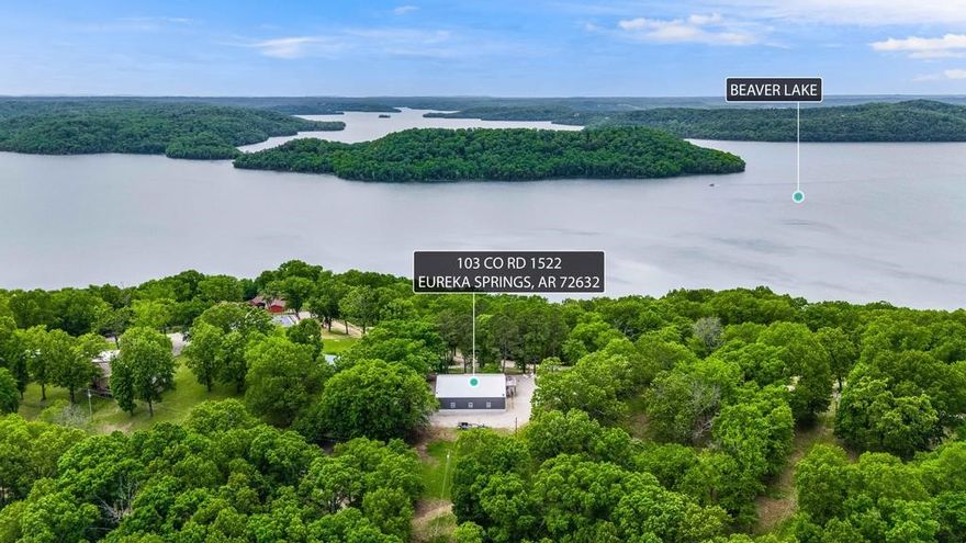 Looking for the perfect, low maintenance, weekend getaway on Beaver Lake with room for all your toys plus friends & family...? Welcome to this beautiful, fully furnished, move-in ready, barndominium with views of Beaver Lake. This metal boathouse is 60'x50' with a 12'x37' add on. The flat cleared lot has ample space for several RV's and boats and Clifty Boat Launch is only 4 miles away. The large garage space has 15' doors on both sides and a power lift to easily store things in the huge loft space. The living space features high end luxury finishes, including a Bosch stove, LG Thin Q fridge, Toto bidet, honed Quartzite countertops and so much more. The living space sleeps up to 8 people comfortably and has two full bathrooms. Property includes a Trane heat pump, central heat and air with an additional mini split in the kitchen, reverse osmosis water system, laundry room, washer, dryer and all furniture pictured.