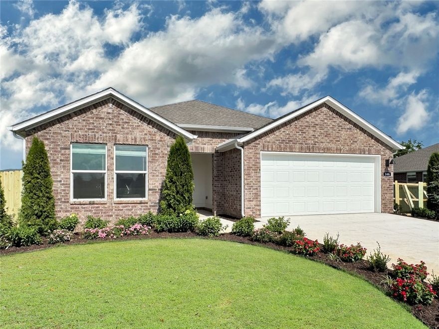 Lovely Huntsville Plan in Wagon Wheel Phase 2, in Farmington, Arkansas! Each home in Wagon Wheel is meticulously crafted with attention to detail, creating a space that feels both luxurious and welcoming. From the moment you walk through the door, you'll be greeted by modern features and spacious a layout that caters to every lifestyle. Our homes boast premium finishes and thoughtful designs, ensuring that you'll be stepping inside your own personal oasis. These homes will be complete with LVP flooring throughout and wood shelving in all closets, pantry and utility room. The kitchen will have quartz kitchen counters, 36-inch cabinets, and stainless-steel appliances! Home will have a Garage Door Opener. Primary bath will have quartz countertops, double sinks, and an oversized walk-in shower. Each home comes with 4-sided brick with Hardie ® per plan. NO SHUTTERS. Taxes and Parcel TBD.