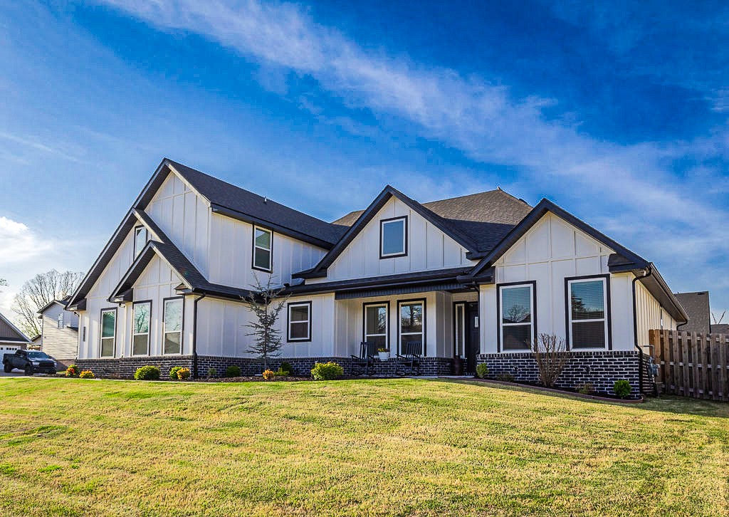 Welcome to 1620 Bristol Lane in Centerton—a stunning corner-lot home packed with upgrades inside and out! The star of the show is the brand new, heated and cooled in-ground pool with relaxing fountains, surrounded by eye-catching patterned concrete and a fully fenced backyard with steel posts for privacy and durability. Inside, you'll find a chef's dream kitchen with quartz counters, a gas cooktop, pot filler, and spacious island. The laundry room doubles as a beverage haven with a stylish herringbone tile floor and built-in coffee/drink bar. Thoughtful touches include soffit electrical outlets for easy holiday lighting, a 3-car garage, sprinkler system, and a versatile layout offering 4 bedrooms plus a bonus room—perfect for work, play, or guests. All in the gated community of Westridge in Centerton. This home truly has it all!