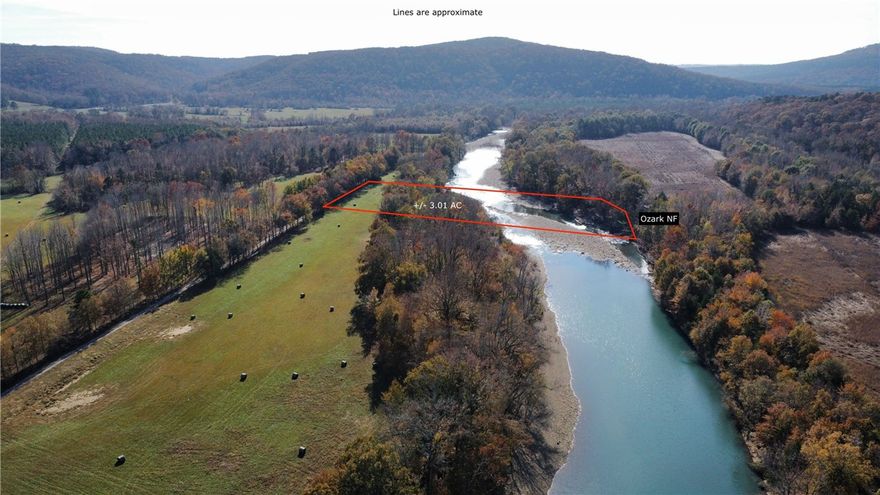 Surveyed 3 acre Mulberry Riverfront lot with +/- 170 ft of river frontage on one of the Mulberry river’s best floating stretches. Water and electric at the road with deeded access via shared gravel road. Just 13 miles north of I-40 on scenic Hwy 23. Enjoy Ozark National Forest views, waterfront serenity, and the sound of the river from your future deck or cabin site. A rare chance to own prime riverfront property in the Ozarks.