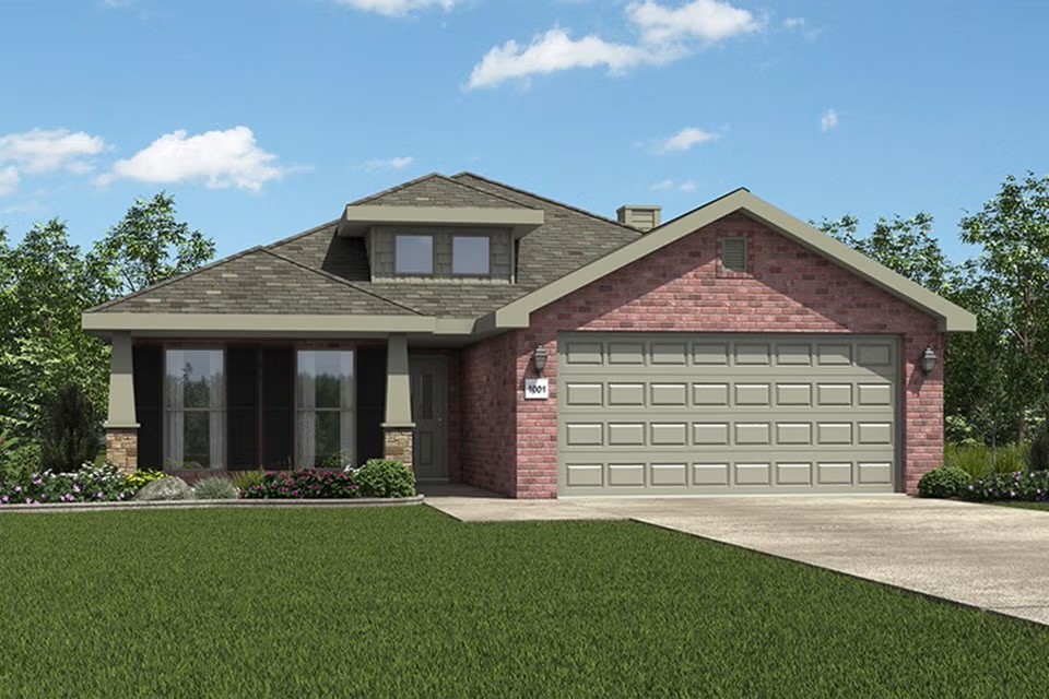 This floor plan is a 3-bedroom, 2-bathroom 1760 square
feet home featuring 10-foot ceilings in the entryway,
kitchen, living area, and primary bedroom, plus dual
vanities in the primary bathroom, the 1750 Series delivers
the luxury of a larger floor plan. This plan series has an
inviting entryway that provides privacy. Enjoy a large,
covered back patio and a garden tub in the primary
bathroom.
Taxes subject to change based on new construction.