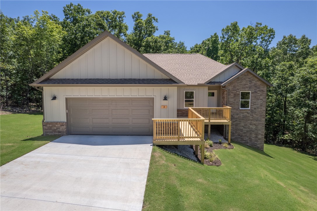 Beautiful new home features split bedroom plan with open living, dining, kitchen. 3 Bedrooms plus office. Luxury vinyl plank throughout. Electric fireplace in living room. Covered porch off of living area provides comfortable outdoor relaxation. Agent owned.
