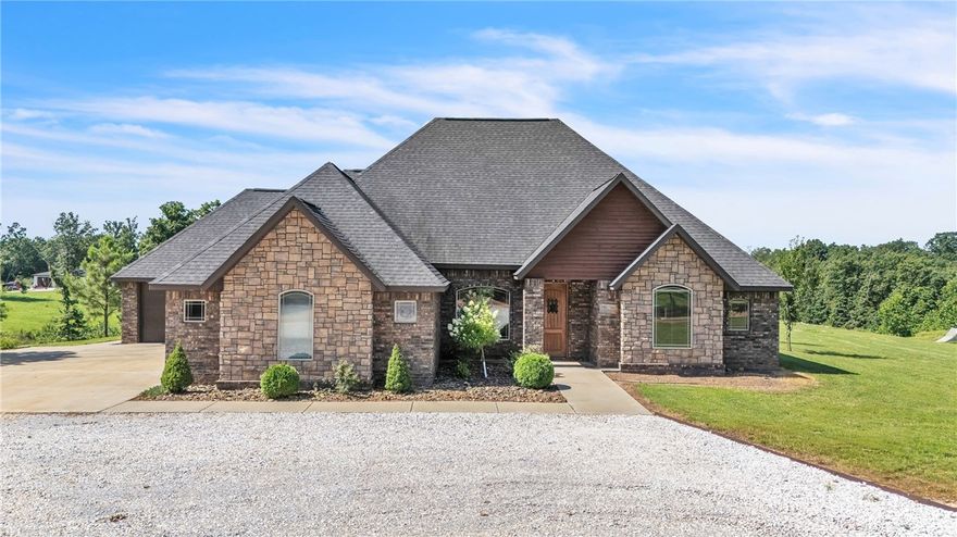 *** $5,000 in Seller Concessions with acceptable offer***Tucked away on 3 +/- acres in Gravette, 16135 Pembleton Ranch Road offers the space, comfort, and flexibility you've been dreaming of—just minutes from I-49 for easy access to everything Northwest Arkansas has to offer. This 3-bedroom, 2 full bath, 2 half bath home features a spacious open kitchen, split floor plan, and a large primary suite with a walk-in shower, whirlpool tub, and a massive walk-in closet. Upstairs, you’ll find a versatile bonus room with its own mini-split system, half bath, and attic access—perfect for guests, a home office, or hobby space. Step outside to enjoy a covered patio that’s ideal for entertaining, along with a 3-car garage and a poured concrete slab ready for your next big project—whether it’s a shop, sport court, or something custom. With room to spread out and features built for both comfort and convenience, this Gravette gem is ready to welcome you home.