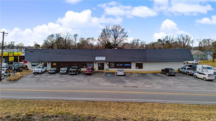 Prime location, accessibility, and flexibility define this general commercial property (C-2 Zone) in the heart of Springdale. Currently operating as a multi-tenant space, the building offers over 14,000 square feet, including five bathrooms, multiple office suites, and abundant parking.

Conveniently located with quick access to Highway 412 (Sunset/Robinson) and just minutes from Highway 71 Business and Downtown Springdale, this property presents an excellent opportunity for investors or owner-users.

This is a multi-parcel property. Please do not disturb tenants.