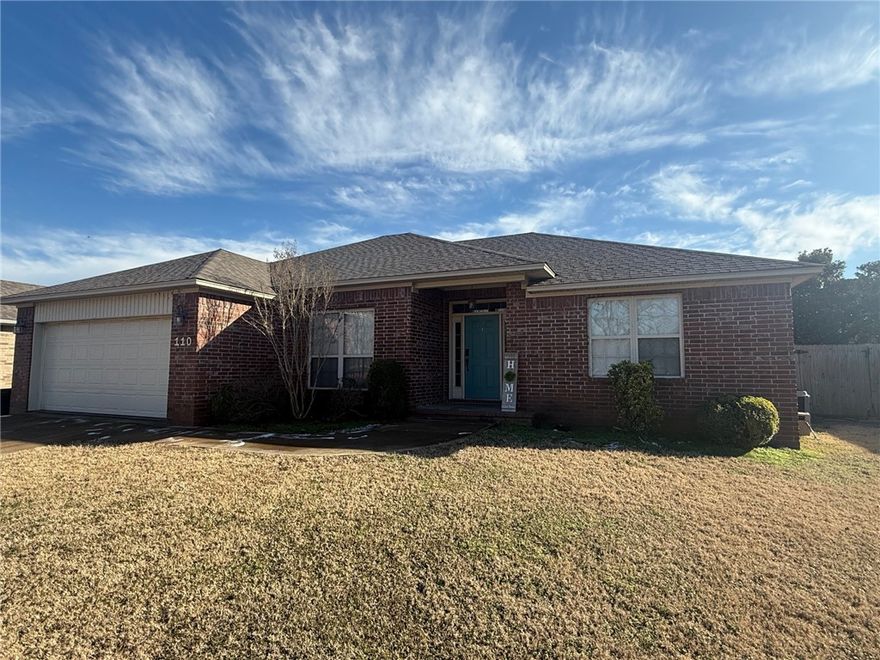Location, convenience and affordability all in one home! Located just 0.3 miles from Russellville High School in beautiful Ashbrook Estates, this home offers a desirable and contemporary split floor plan. With 3 bedrooms, 2 full bathrooms, a formal dining room, large living room and spacious primary suite you'll have everything needed to satisfy the entire family! The primary bathroom features a walk-in closet, garden tub, separate shower and private water closet. The privacy fenced backyard gives a safe and secure space for your children and fur family to play. Along with the modern style and low maintenance brick exterior you will have the added benefit and security of a 1 year old,architectural shingle roof installed in February 2024. Call for your private showing today!