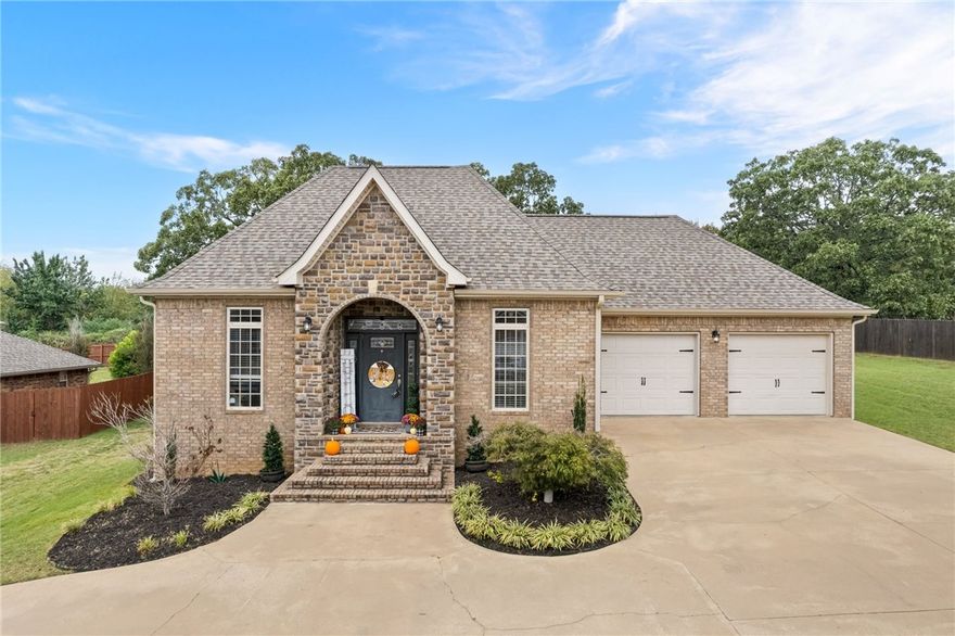 Spacious 4 bed/ 2.5 bath home in Spring Hills subdivision in Alma. The unique split bedroom plan offers everyone their own separate spaces. Fresh paint, lots of new fixtures, new garage door opener, new water heater. Roof is 3 years old. The updated kitchen features quartz countertops, stainless steel appliances and a useful pantry. Formal dining plus breakfast nook. Office with glass doors opens off the living area. Large safe room in the central part of the home doubles as storage when not in use. Plumbed for central vac. Private courtyard out back with fireplace. Privacy fenced backyard. 2 car garage with extra concrete parking and circle drive.