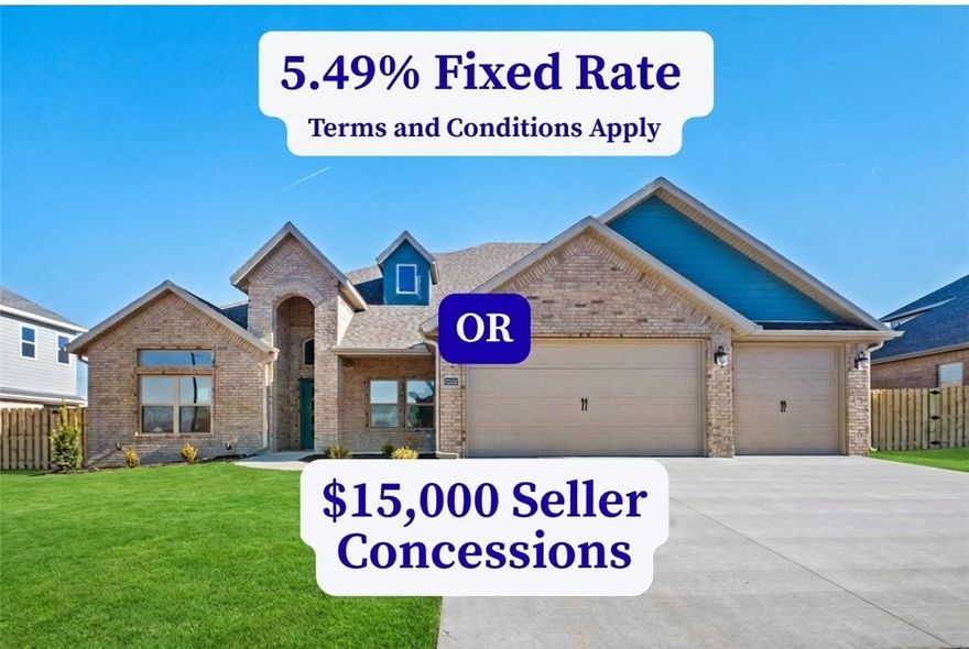 The Hitch, a thoughtfully designed 4-bedroom, 3-bathroom home that blends style, comfort, and function. The open floor plan has a natural flow and spacious living areas—ideal for both relaxing evenings and entertaining guests. The heart of the home is the kitchen, featuring custom cabinetry, granite countertops, and stainless steel appliances that make cooking a pleasure. Gather with family and friends around the island or the adjoining dining space. The primary suite is a private retreat, complete with a beautifully tiled shower, double vanities, and a large walk-in closet. Designed with convenience in mind, this home also offers a 3-car garage, fenced backyard, gutters, and a covered patio with a fireplace—perfect for outdoor living year-round. Taxes are based on land only. The builder is offering $15,000 towards closing costs or rate buydown. Lender incentives available.